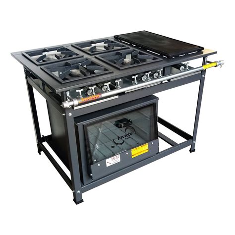 Fogão Industrial 4 Bocas Forno E Chapa Baixa Pressão EvandroShop