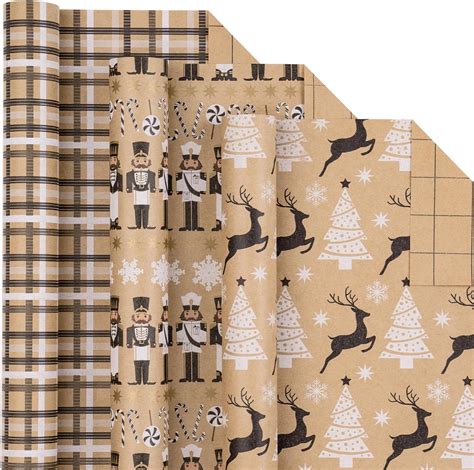 Amazon Lezakaa Christmas Kraft Wrapping Paper Mini Roll