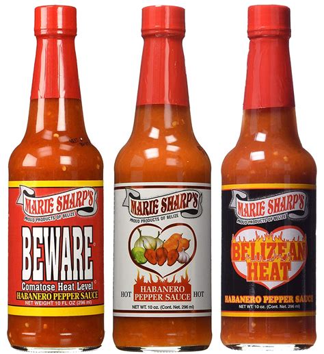Marie Sharp S Flavor Hot Habanero Beware Comatose And Belizean Heat Pepper Sauce Oz