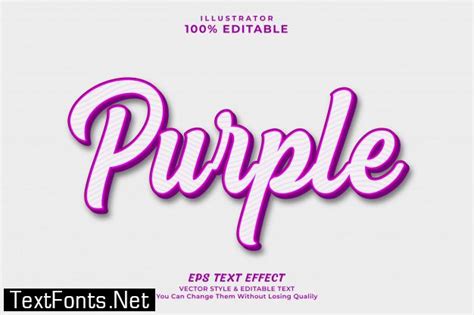 Purple Text Effect Style Editable Font Premium