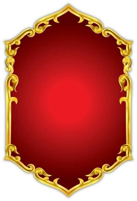 A Red And Gold Background With An Ornate Frame In The Middle On A