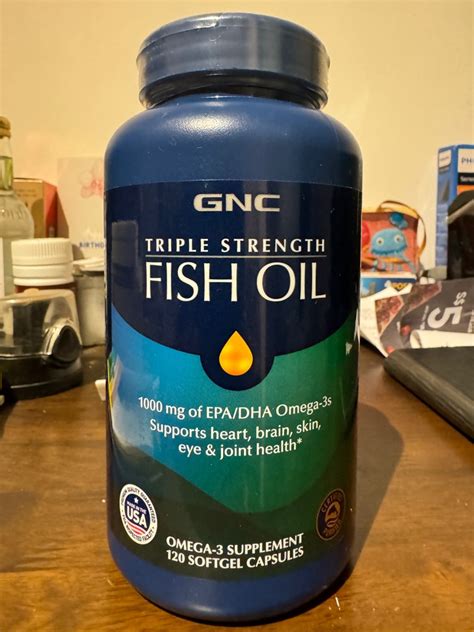 GNC Triple Strength Fish Oil 1000mg Of EPA DHA Omega 3 120 Softgel