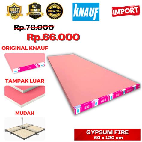 Jual Papan Gypsum Knauf Tahan Api Firestop Mm Kota Surabaya