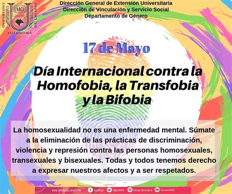 Día Internacional Con La Homofobia La Transfobia Y La Bifobia