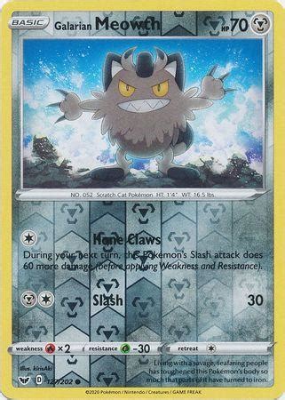 Galarian Meowth Common Reverse Holo Playset