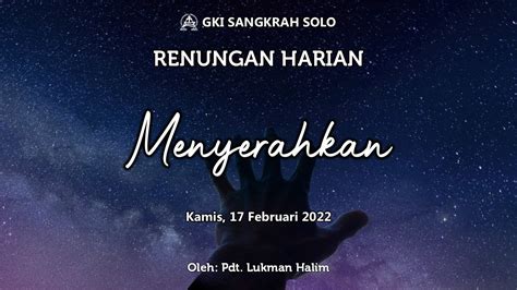 Renungan Harian Gki Sangkrah Februari Youtube