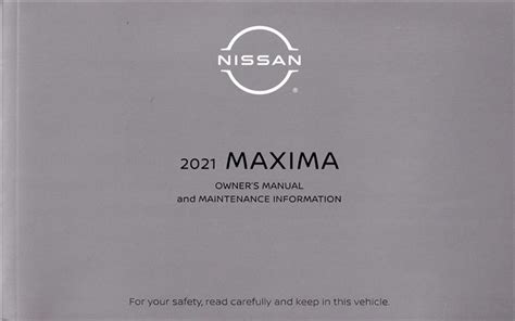 Nissan Maxima Owner S Manual Original