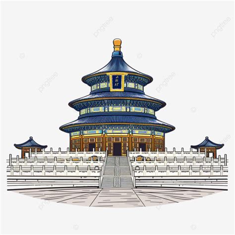 Temple Of Heaven Elements Meticulous Line Drawing Hand Drawn Free