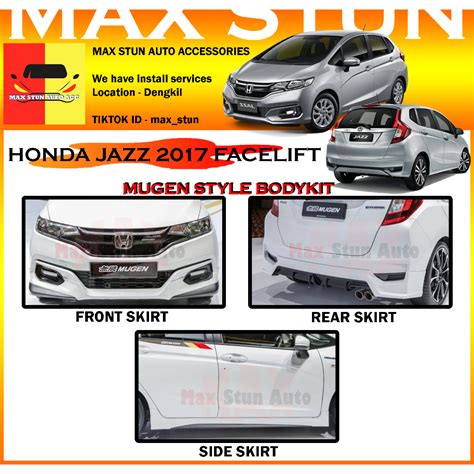 Honda Jazz Facelift Mugen Full Set Bodykit Mg Bumper Skirt Lip