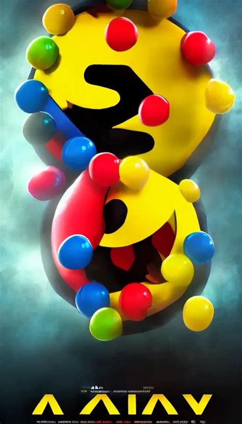 Pac Man Live Action Movie Poster Concept Art 8 K Stable Diffusion