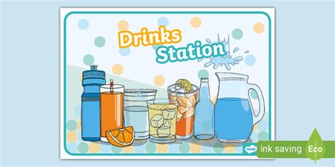 Drinks Station Display Poster Teacher Made Twinkl