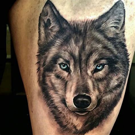 Realistic Wolf Head Tattoo