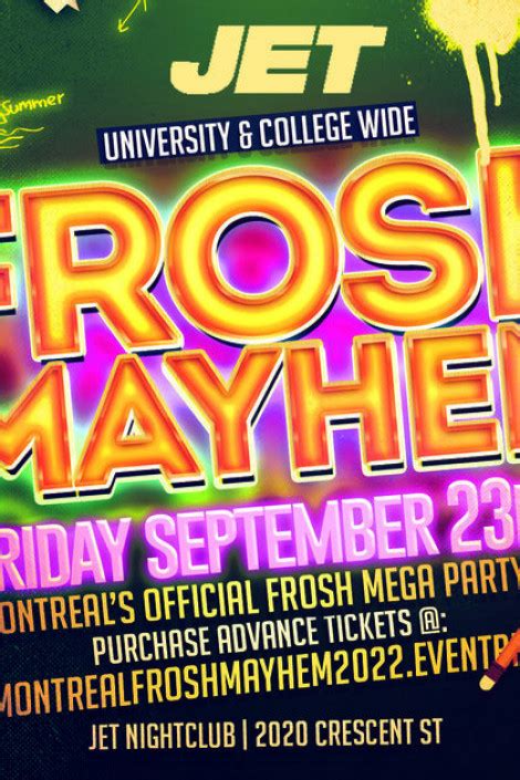 Montreal Frosh Mayhem Jet Nightclub Official Mega Party Myzone