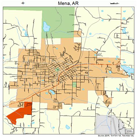 Mena Arkansas Street Map 0545170