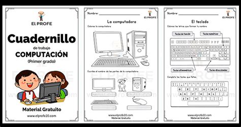 Cuadernillo de trabajo de computación para primer grado