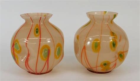 Pr Kralik Line And Cane Bohemian Art Glass Vases Sold At Auction On 14th September Bidsquare