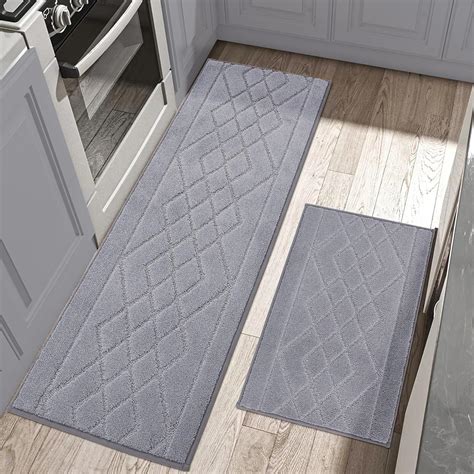 Beqhause Kitchen Rugs Sets Of Non Slip Machine Washable Kitchen Mats