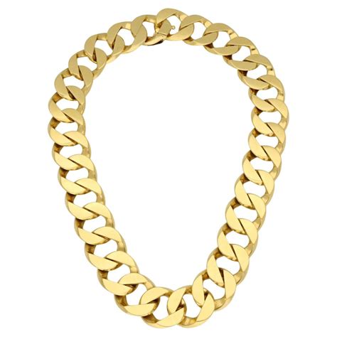 Verdura Classic 18ct Gold Curb Link Necklace Circa 1970s For Sale At 1stdibs