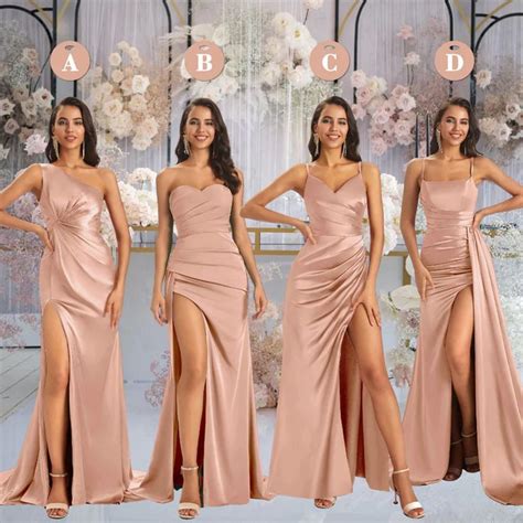 Mix And Match Bridesmaid Dresses Long Bridesmaid Dresses Rose Gold Bridesmaid Dress