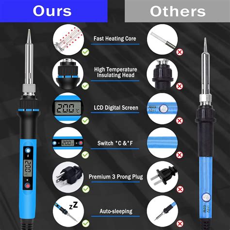 Soldering Iron Kit 80W 110V Fast Heat Up In 10s LCD Digital Adjustable