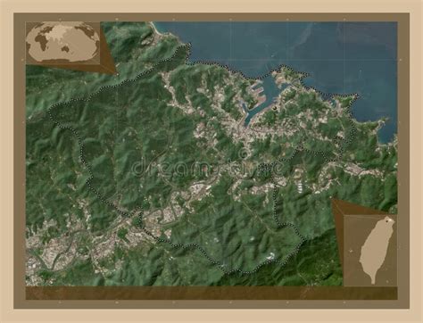 Keelung, Taiwan. Low-res Satellite. Capital Stock Illustration ...