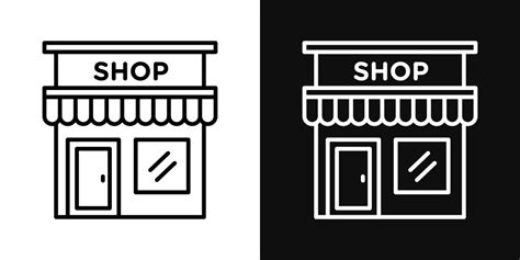 Local Store Icon Set Small Business Shop Symbol Vector Image