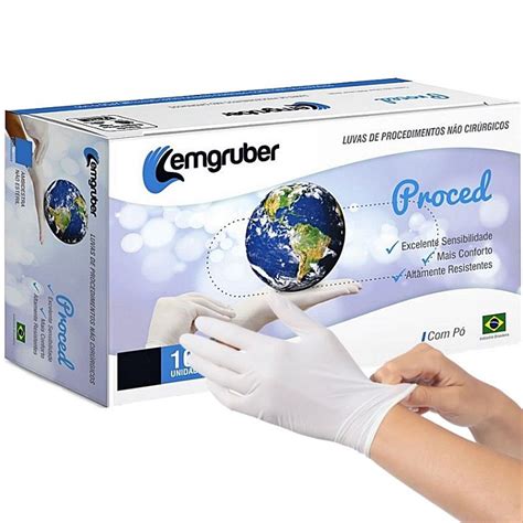 Luva De Procedimento L Tex P Emgruber Caixa Unidades