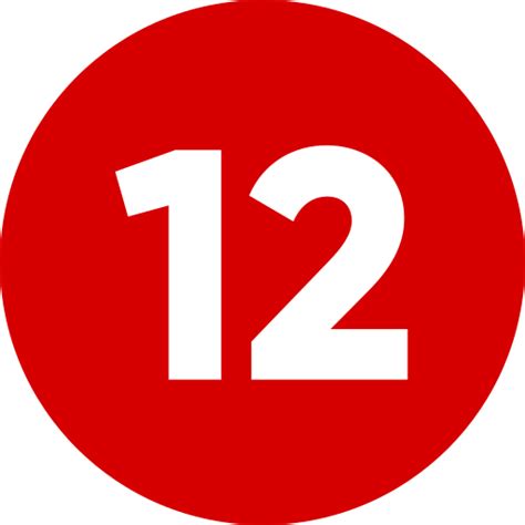 Number 12 Generic Flat Icon