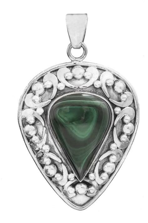 Gemstone Inverted Tear Drop Pendant Sterling Silver Beads Exotic