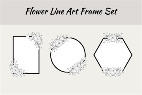 Floral Frame Marigold Flower Lineart Svg Graphic By Nurdesign99