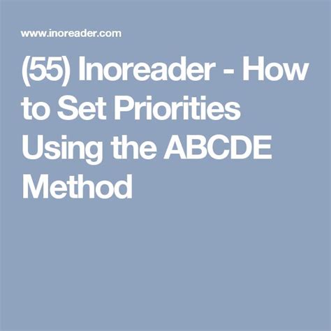 How To Prioritize Using The Abcde Method