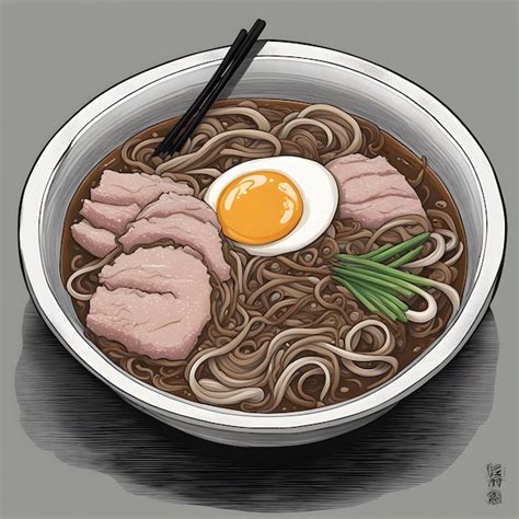 Premium Photo A Close Up Of Ramen Bowl With Veggies Wheat Noodles And Sliced Pork And Egg In