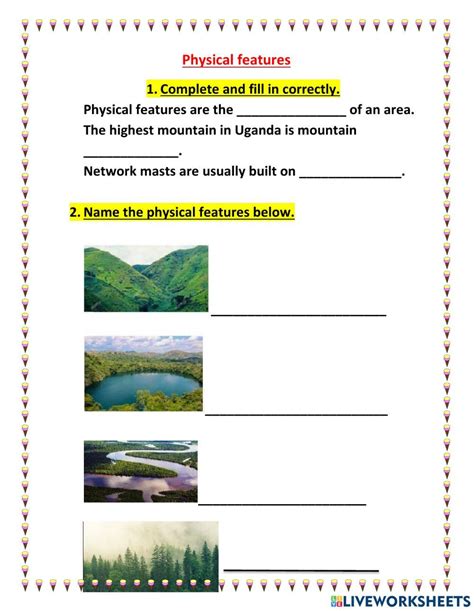 Geographical features worksheets - Worksheets Library