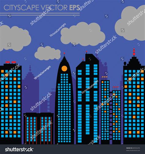 City Skyline Buildings Vector Set 2 Stock Vector Royalty Free