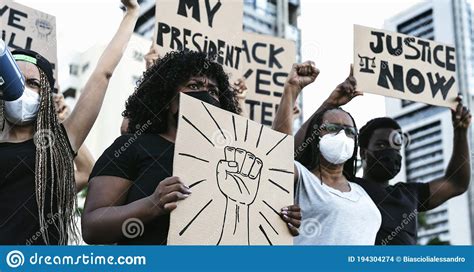 Activist Movement Protesting Against Racism And Fighting For Equality