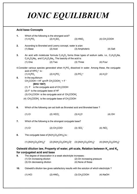 Solution Kota Dpp Ionic Equilibrium Studypool