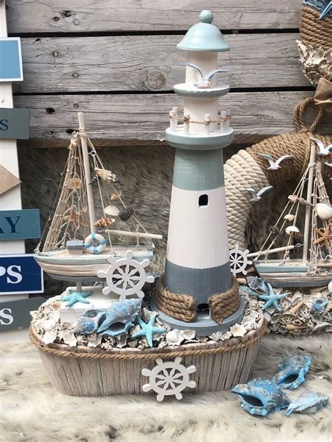 Nautical Theme Decor Nautical Home Coastal Decor Clay Pot Lighthouse