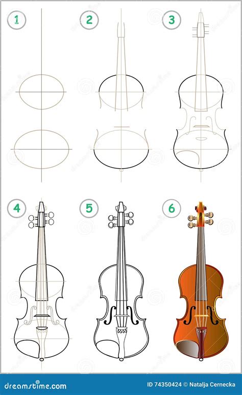 La Página Muestra Cómo Aprender Paso a Paso Dibujar Un Violín