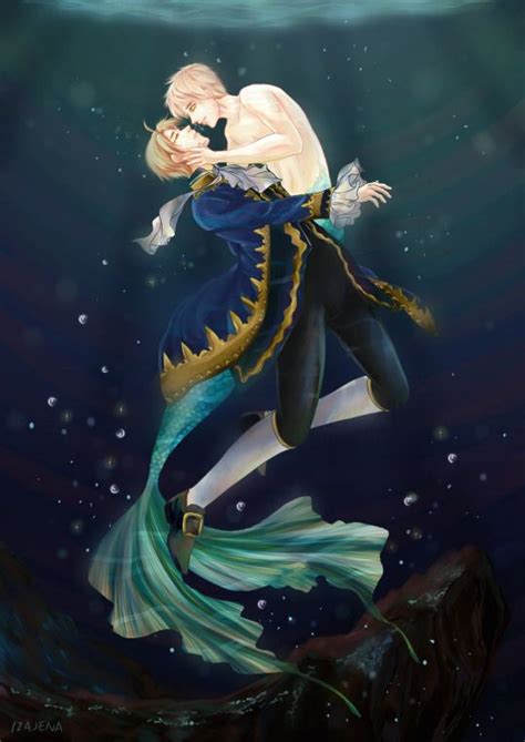 Izajena Mermaid Drawings Anime Merman Mermaid Art