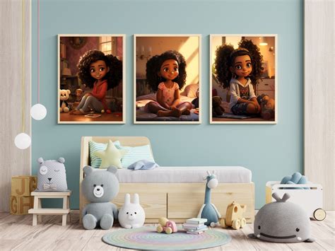 Princess Cartoons Digital Wall Art, Princess Poster Set, Printable Wall Art, Cartoon Style ...