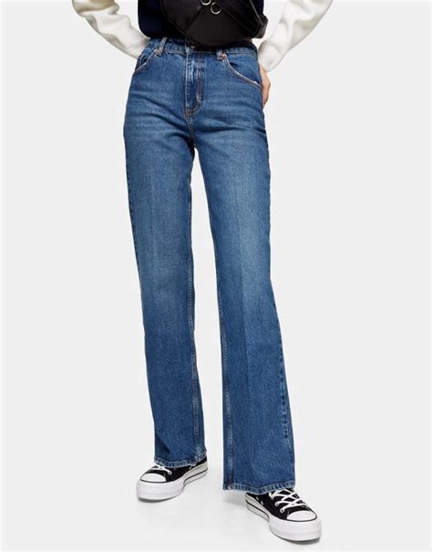 Topshop Relaxed Flare Jeans In Mid Wash Blue Blues Fashion Gone Rogue