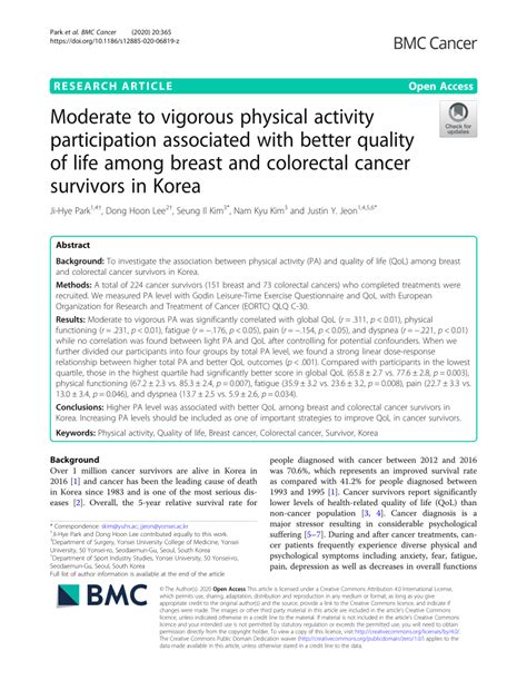 Pdf Moderate To Vigorous Physical Activity Participation Associated