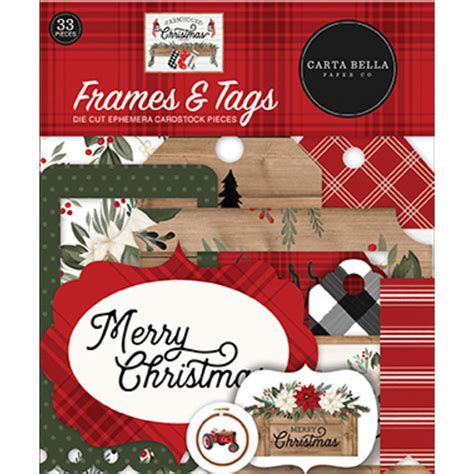 Carta Bella Farmhouse Christmas Ephemera Frames Tags CBFAC123025