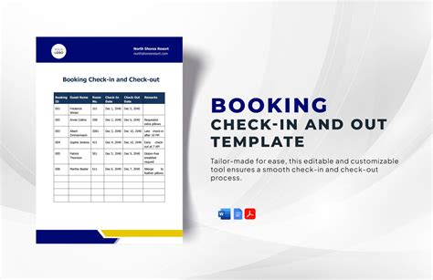 Check In Check Out Templates In Word Free Download