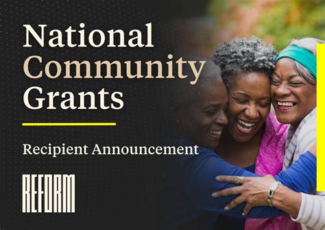 Reform Announces National Community Grant Recipients Reform Alliance