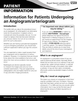 Fillable Online An Angiogram Arteriogram Fax Email Print Pdffiller