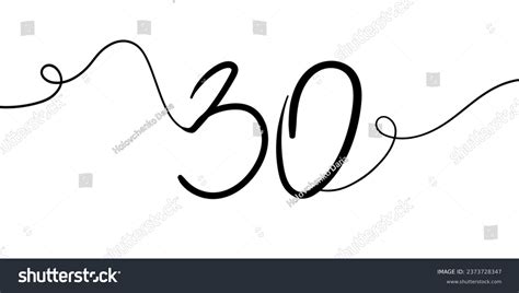 Number 30 Line Art Drawing On Stock Vector (Royalty Free) 2373728347 ...