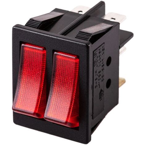 Interruptor De Balanc N Luminoso Rojo Con Dos Canales Dpdt Pin