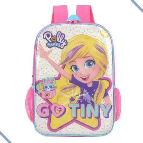 Mochila Escolar De Costas Infantil Juvenil Polly Pocket Shopee Brasil