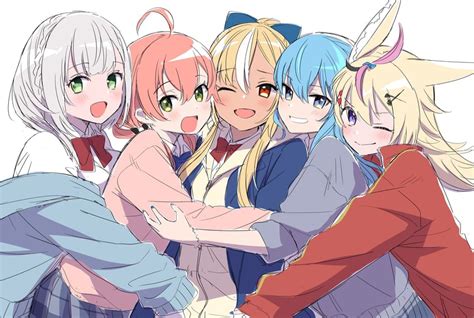 Shirogane Noel Hoshimachi Suisei Sakura Miko Shiranui Flare And